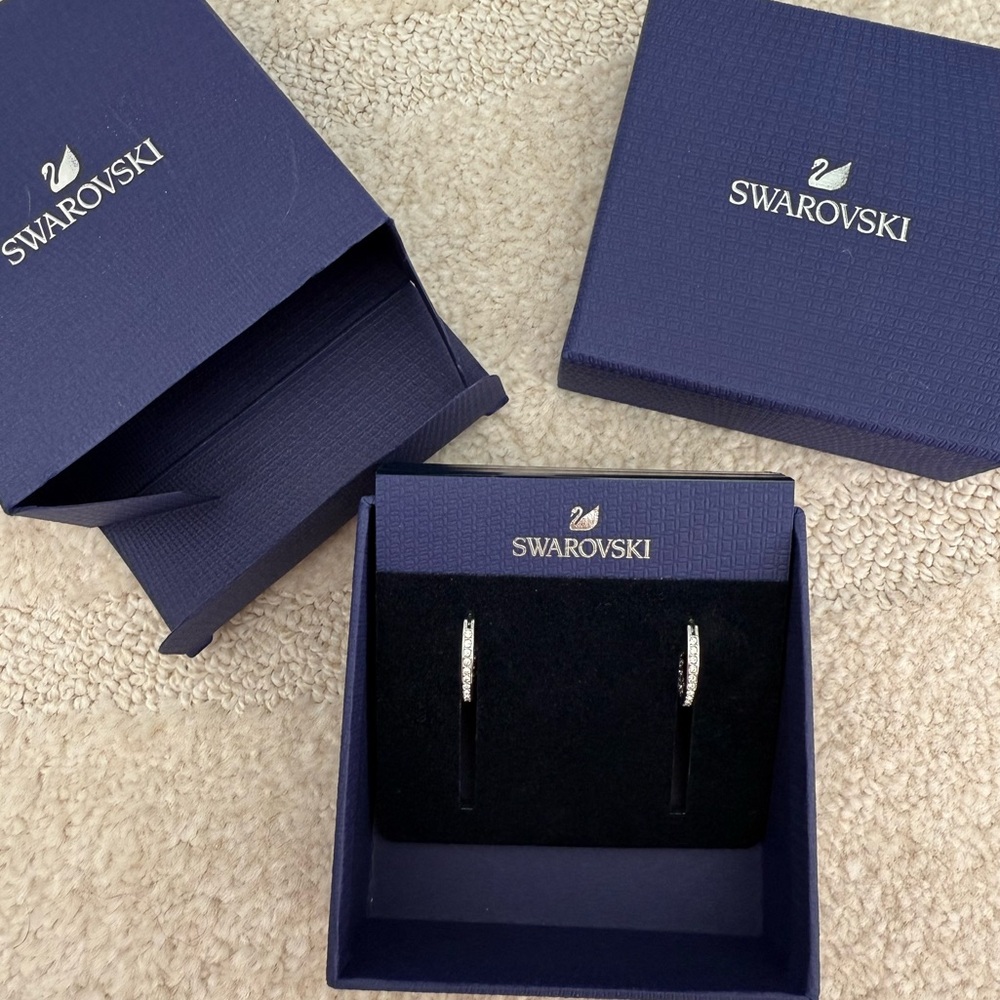 Swarovski Sparkling Silver Hoop Earrings